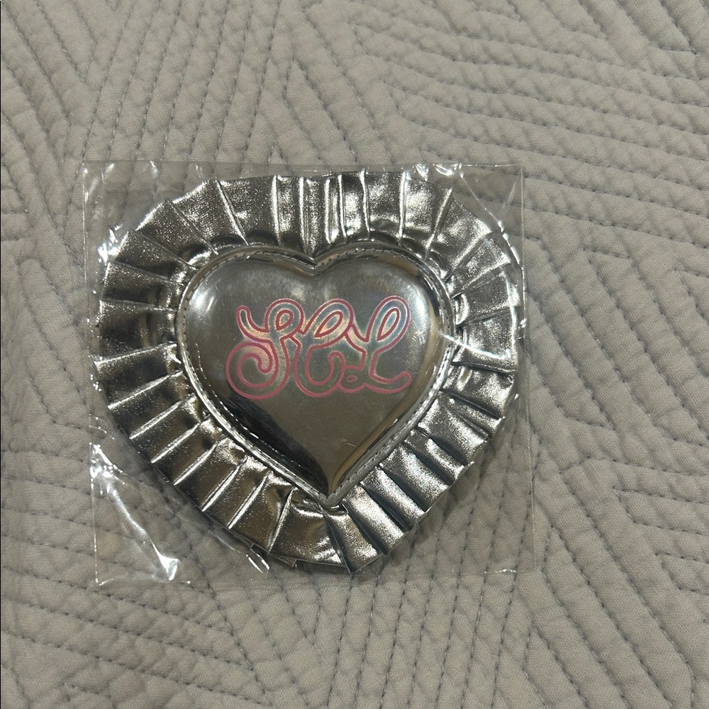 Stoney Clover Lane Silver Heart Dish with Pink Monogram